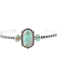 Shielded Blue Turquoise and Sterling Silver Cuff Bracelet