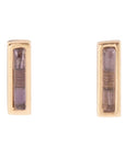 Short Linear Amethyst and Bronze Stud
