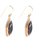 Shungite Matrix and Bronze Drop Earrings