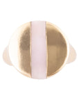 Signet Pink Opal and Bronze Circle Ring