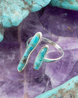 Size Adjustable Blue Turquoise and Sterling Silver Ring