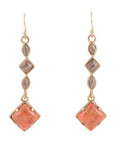 Spicy Orange Coral Drop Earrings