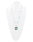 Squared Up Green Turquoise Pendant Necklace