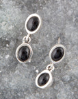 Sterling Silver Black Onyx Drop Earrings