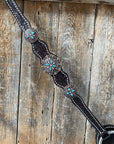 Dark Oil One Ear Headstall & Breastcollar Set 