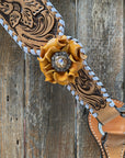 Whipstitch Breastcollar - Yellow Roses & European Conchos 