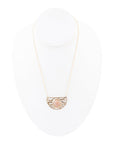 Terra Pink Peach Moonstone and Golden Bronze Necklace