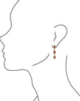 Three Times the Orange Sponge Coral Golden Drop Earrings
