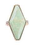 Trillion Green Turquoise Golden Ring