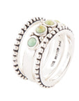 Triple Play Blue Turquoise and Sterling Silver Stack Ring