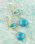 Turquoise Drop Bronze Earring
