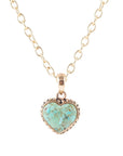 Turquoise Heart Pendant and Bronze Necklace