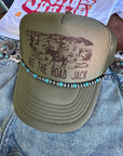 Turquoise Rondelle Hat Chain