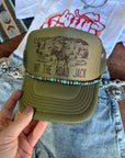 Turquoise Rondelle Hat Chain