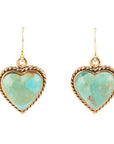 Blue Turquoise Rope My Heart and Golden Earrings