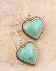 Blue Turquoise Rope My Heart and Golden Earrings
