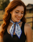 Blue Western Skinny Mini Wild Rag Scarf / Cowgirl Necktie  