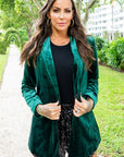 Hunter Green Velvet Blazer-clearance