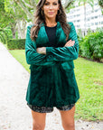 Hunter Green Velvet Blazer-clearance