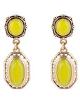 Vintage Style Chartreuse Quartz Earrings