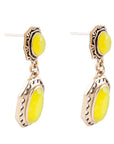 Vintage Style Chartreuse Quartz Earrings