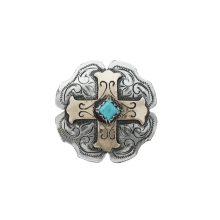 Antique Silver &amp; Gold Concho 1.5&quot; W189L