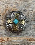 Antique Silver & Gold Concho 1" W189S