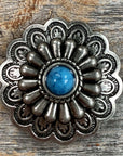 Antique Silver Turquoise Concho 1.5" W203L
