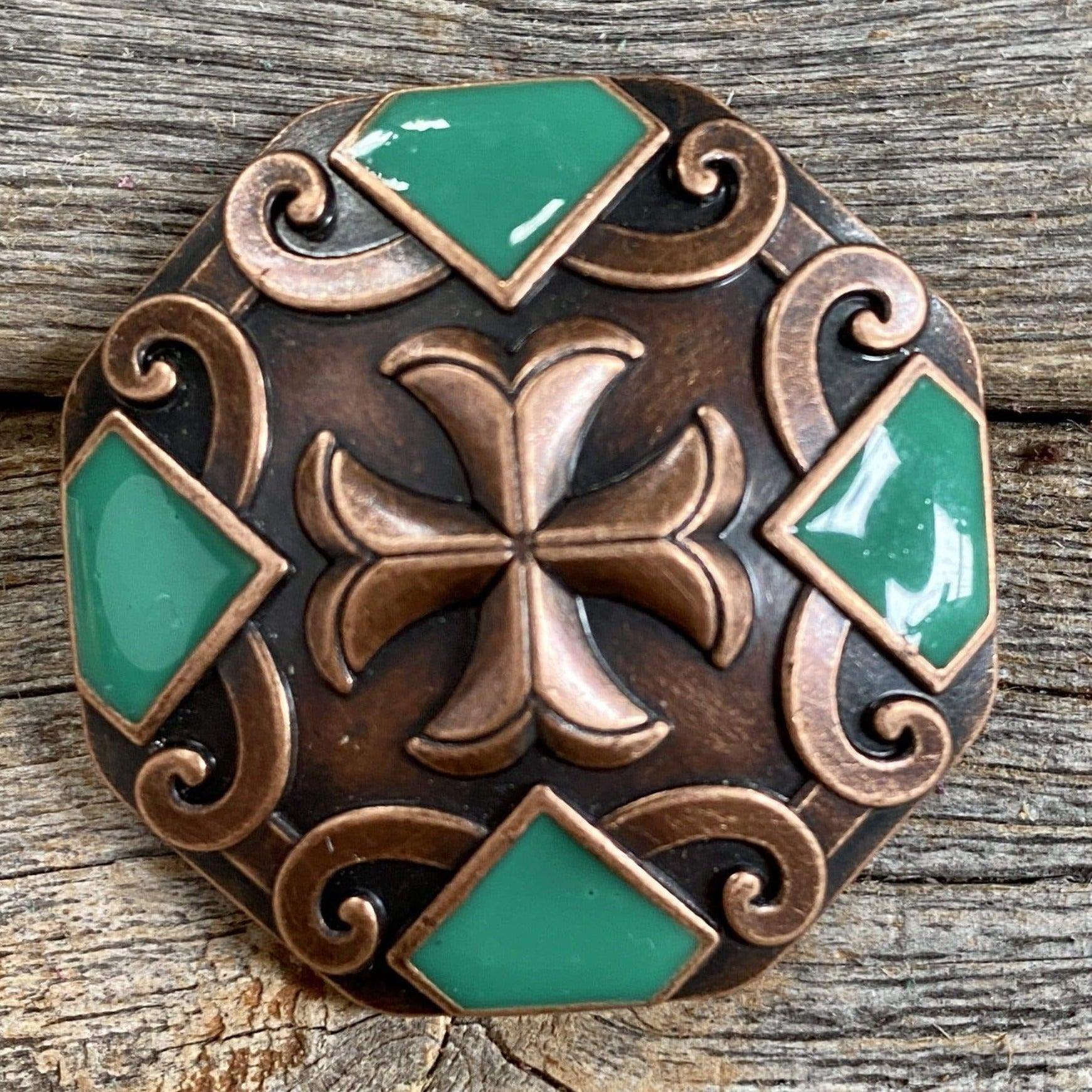 Copper Emerald Green  Concho 1.5&quot; W209L