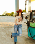 Western Valley Ranch Raw Hem Graphic Sweater