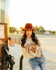 Western Valley Ranch Raw Hem Graphic Sweater