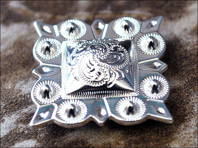 Western Screw Back Concho German Silver 1 In Square Cowgirl S Hilason