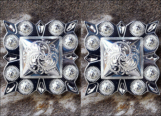 Western Screw Back Concho German Silver 1.5 In Square Cowgirl S Hilason