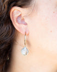 White and Golded Calcite Drop Earrings