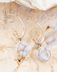 White and Golded Calcite Drop Earrings