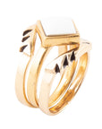 White Jasper Aztec Ring