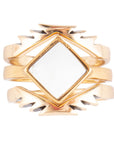White Jasper Aztec Ring