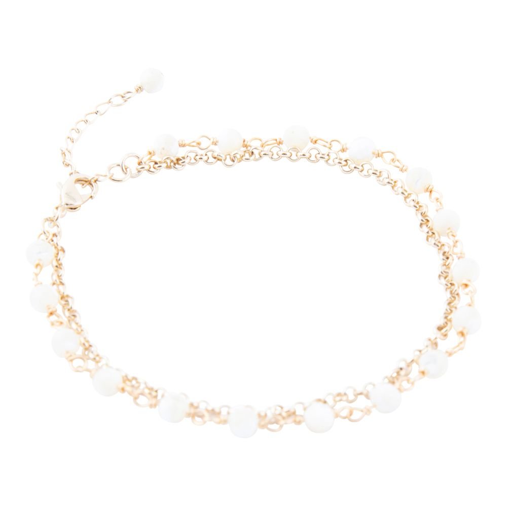 White Mother of Pearl Golden Chain Bracelet