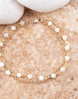 White Mother of Pearl Golden Chain Bracelet