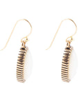 White Mother of Pearl Oval Golden Drop Earrings