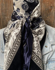 35X35" Two Tone Navy Paisley Wild Rag / Scarf WR2561