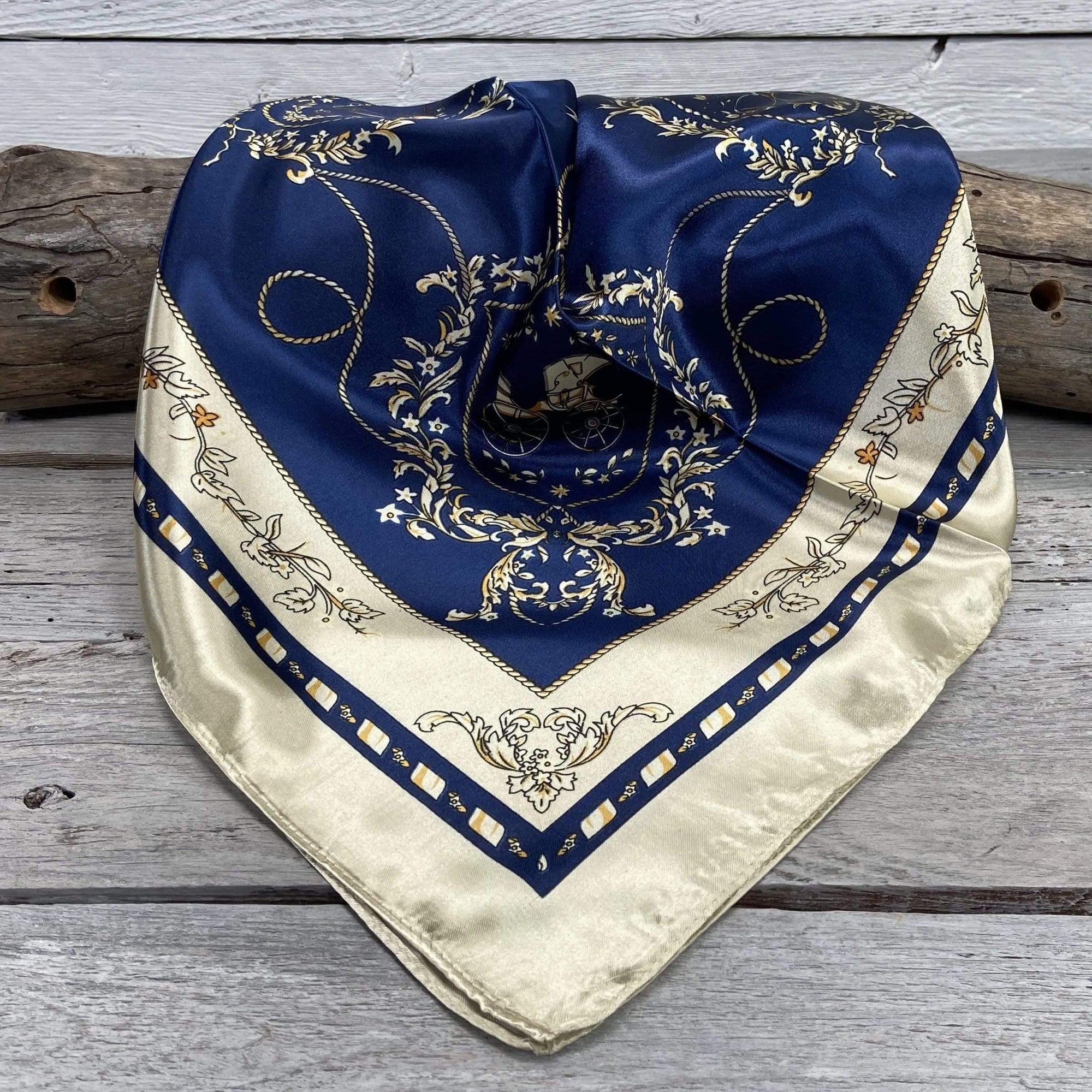 35X35&quot; Blue Carriage Wild Rag / Scarf WR328