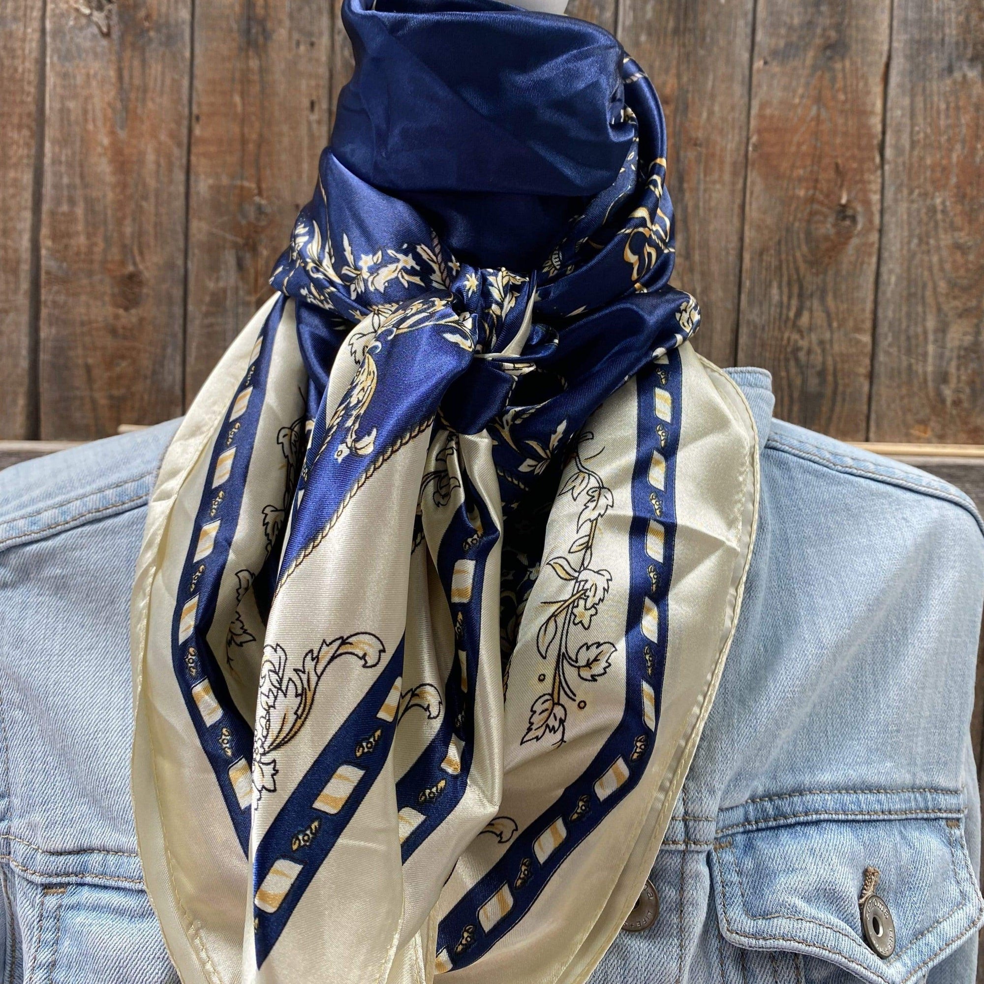 35X35&quot; Blue Carriage Wild Rag / Scarf WR328