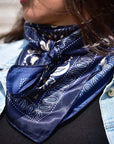 35X35" Blue and Cream Paisley Wild Rag / Scarf WR433