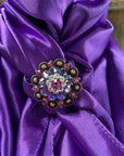 35X35"  Solid Purple Wild Rag / Scarf - Copper Fuchsia, AB, & Lilac Slide WRSC1A