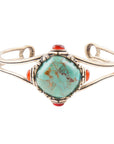 Wilder Turquoise Carnelian and Bronze Cuff Bracelet