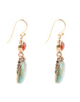 Wilder Turquoise Carnelian and Bronze Drop Earrings