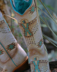 Z5410 - WOMEN'S WOVEN EAGLE TURQUOISE EMBROIDERY SNIP TOE COWBOY BOOT